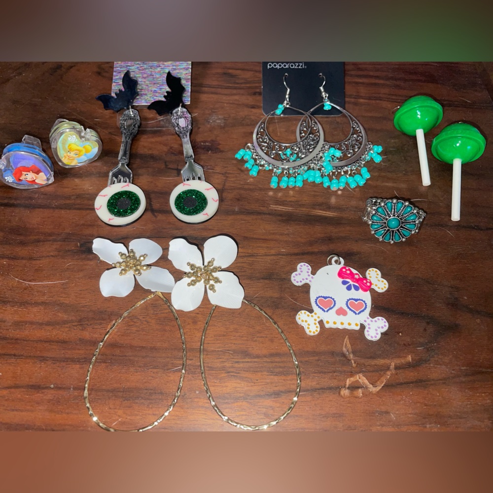 Unique Costume Jewelry Lot Disney Princess Lollipops Creepy Eyeball Bat